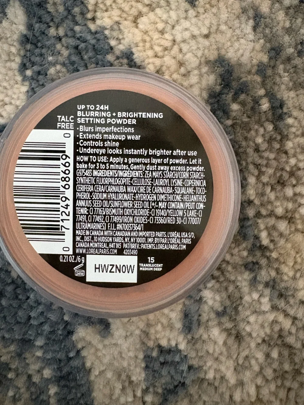 Infallible Blur-Fection Loose Setting Powder - translucent deep